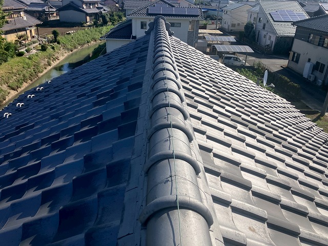 棟のゆがみがないか確認